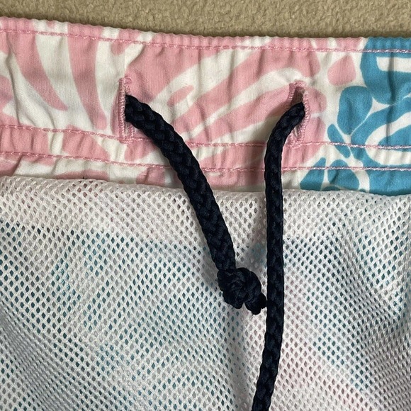 Vineyard Vines Shorts Adult Medium Pink Blue Swim Trunks Lined Beach Pocket Men - Picture 8 of 11